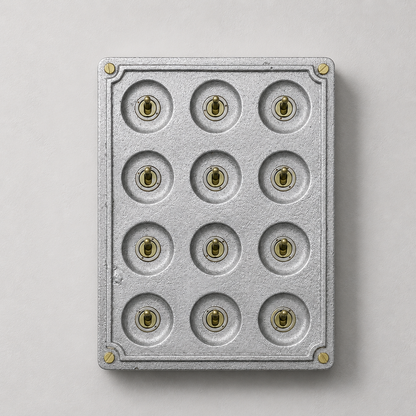 12 Gang 2 Way Solid Cast Metal Conduit Toggle Light Switch | Industrial Vintage Style