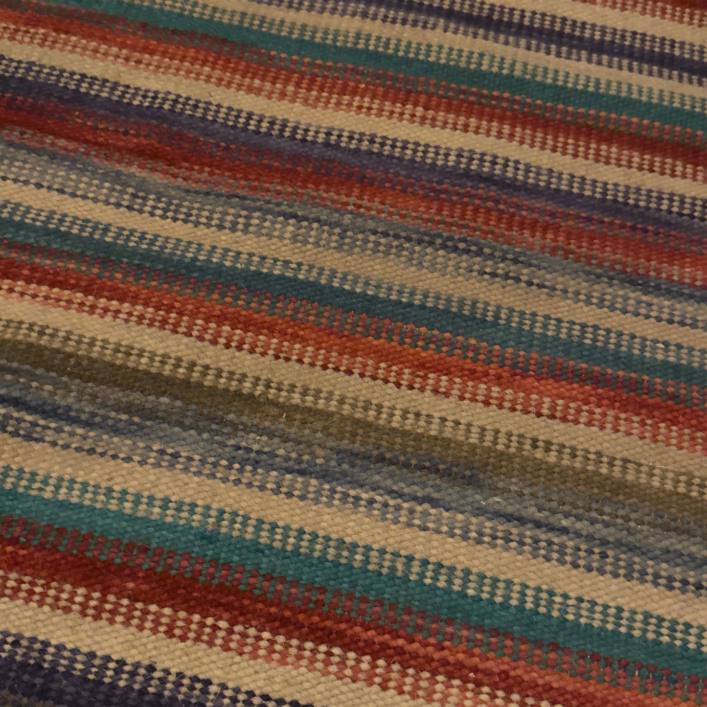 Hand Knotted Reversible Flat Weave Pure Wool Colourful Kilim Woollen Rug 3ft x 5ft