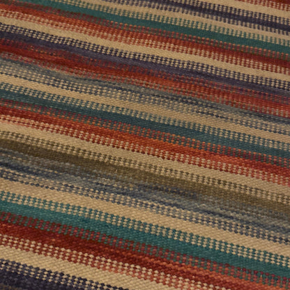 Hand Knotted Reversible Flat Weave Pure Wool Colourful Kilim Woollen Rug 3ft x 5ft