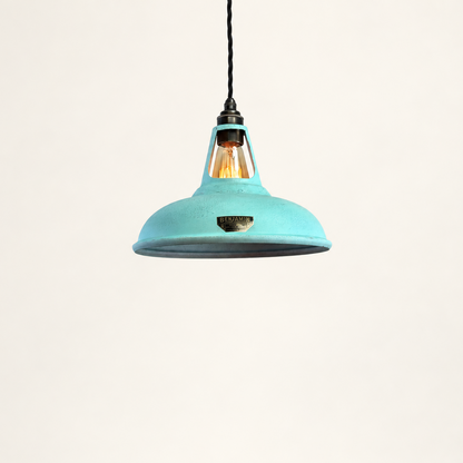 Cawston - Copper Verdigris Patina Finish Slotted Lampshade Pendant Ceiling Light *Factory Second* - 11 Inch