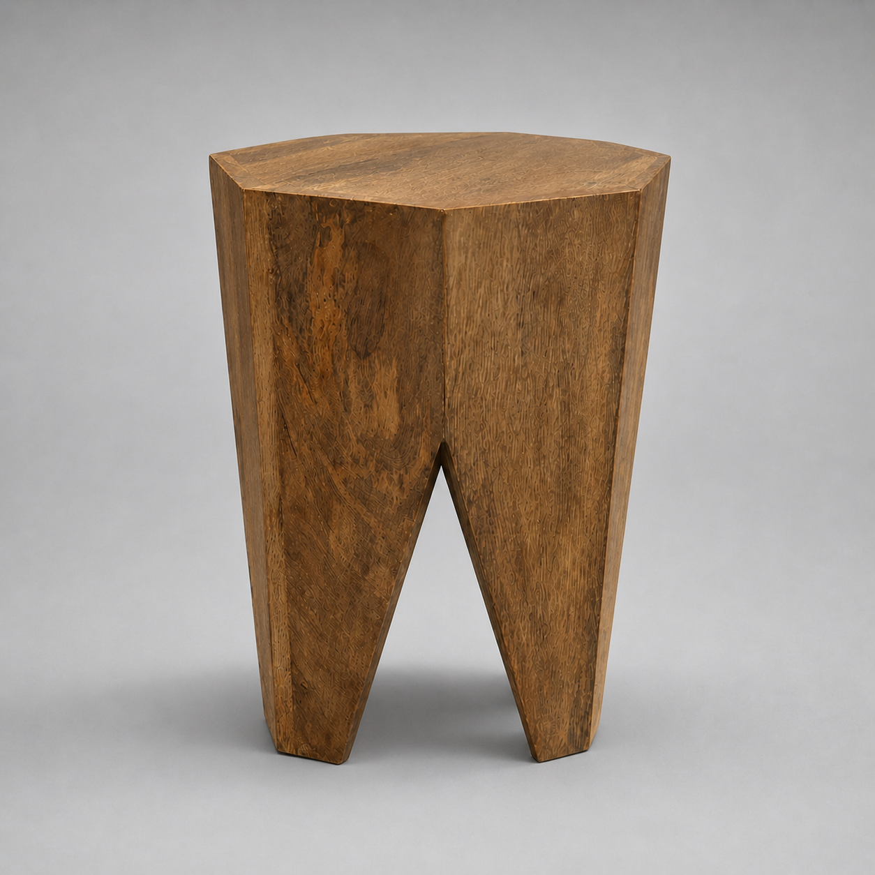 Solid Mango Wood Side Table | Retro Carved Coffee Table Stool