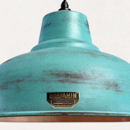 Salthouse XL Copper Verdigris Patina Lampshade Pendant Light - 14.5 Inch