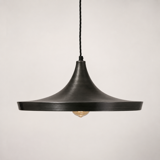 Beetley - Pewter Grey Solid Steel Lampshade | Shade Only