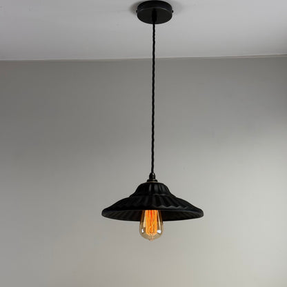 Lenwade - Matt Black Ceramic Shade Light Pendant Odette