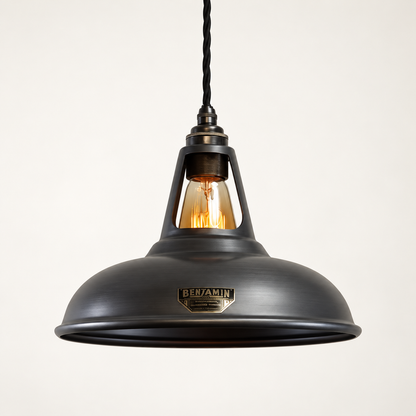 Cawston Pewter Grey Coolicon Lampshade Pendant Light *Factory Second* - 11 Inch