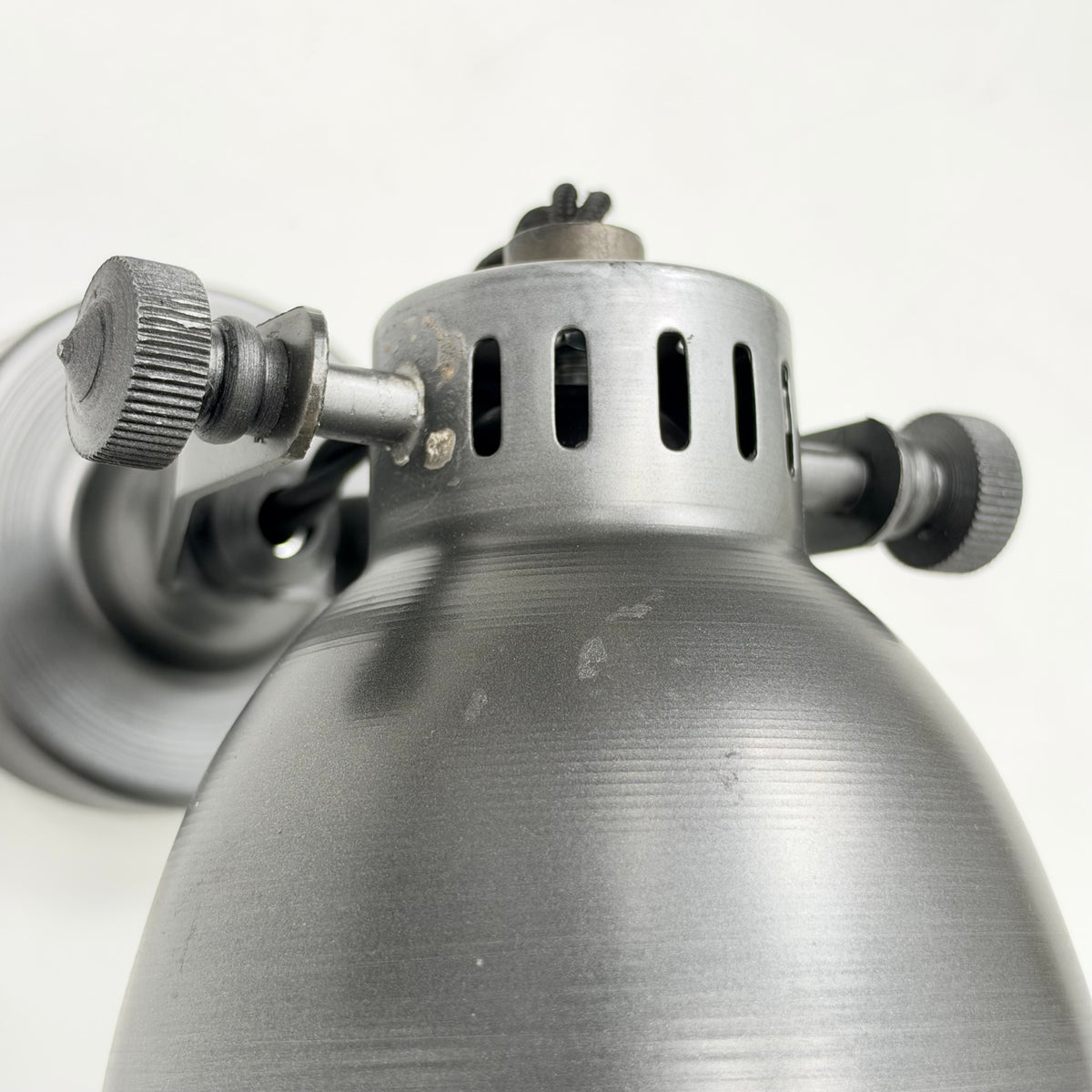Colby ~ Solid Pewter Grey Steel Short Adjustable Arm Industrial Wall Light *Factory Second*