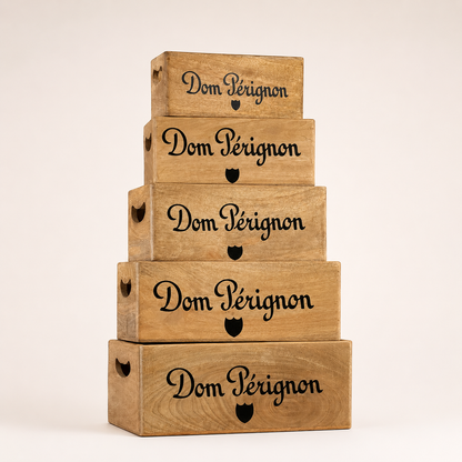 Dom Pérignon Style Wooden Champagne Storage Crates | Wood Display Boxes