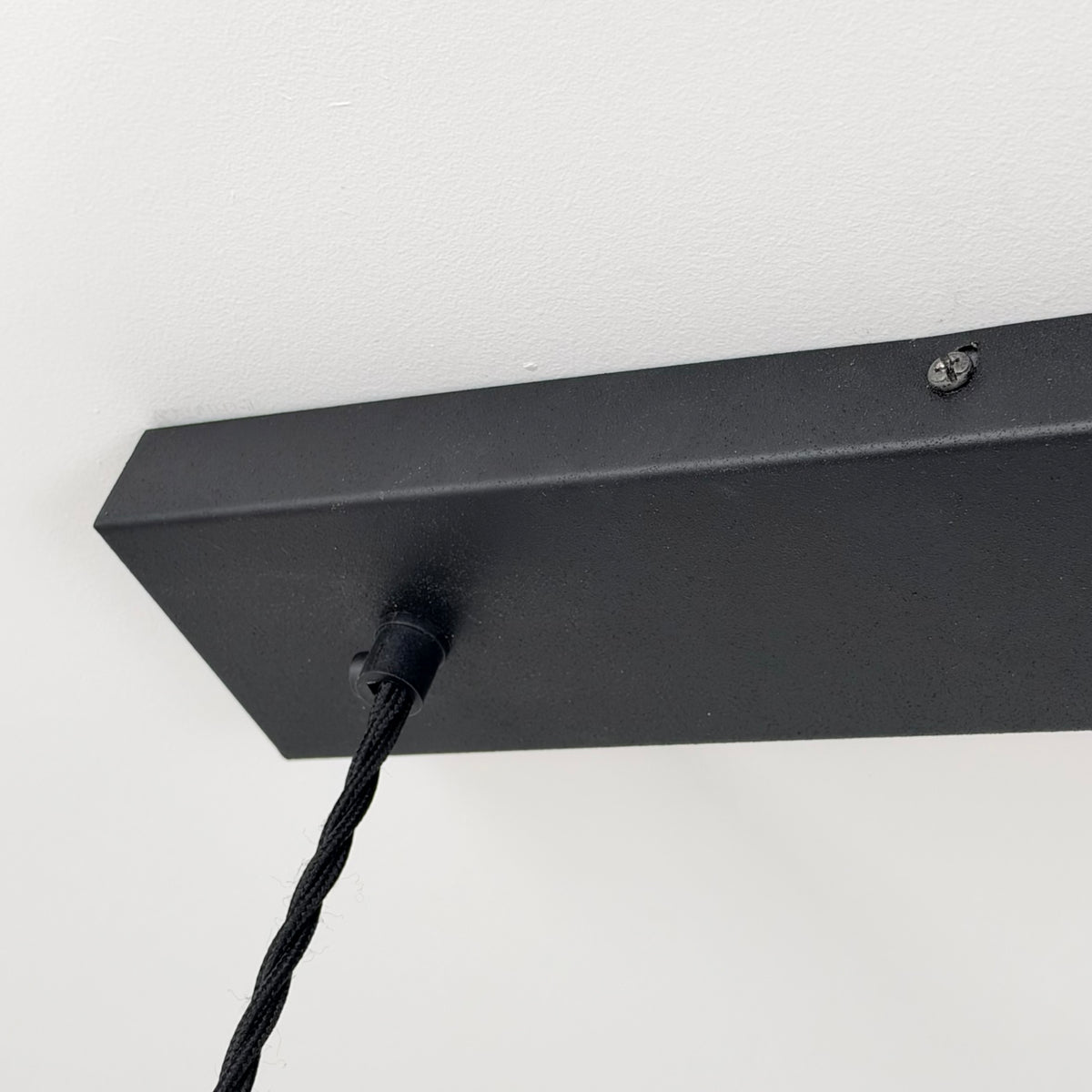 Textured Matt Black Track Light Rectangular 3 Outlet Ceiling Rose Industrial - 91cm