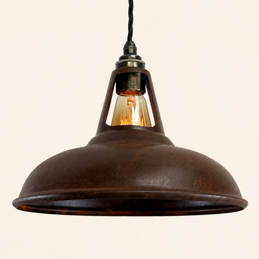 Cawston Rusted Steel Coolicon Lampshade Pendant Light - 11 Inch