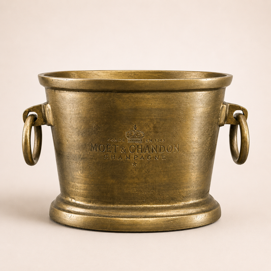 Moët & Chandon Antique Brass Engraved Champagne Ice Bucket