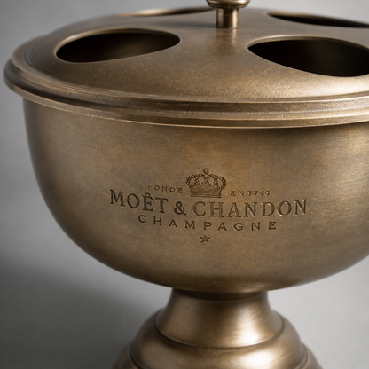 Moët & Chandon Antique Brass 4 Bottle Champagne Cooler | Large Ice Bucket
