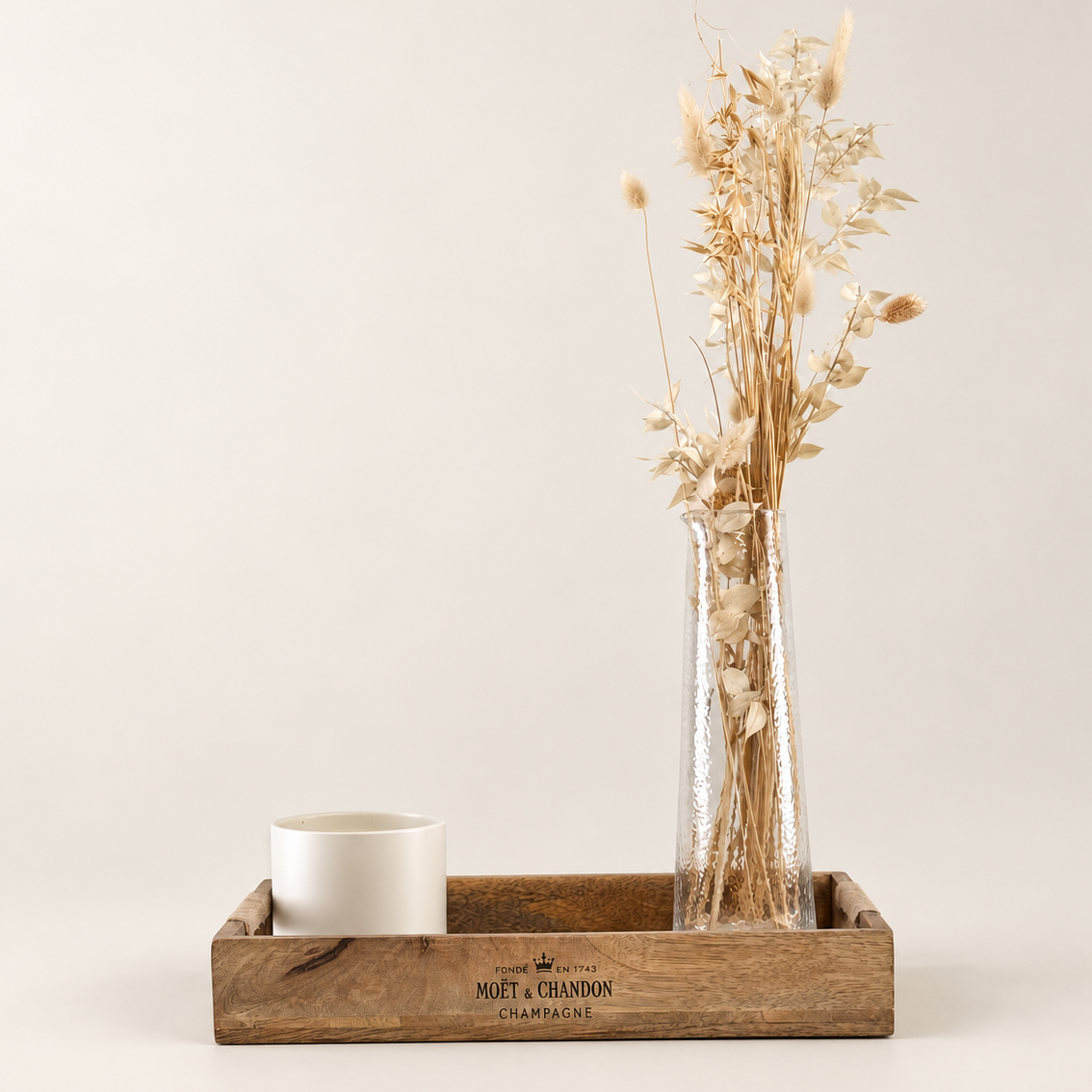Moët & Chandon Champagne Serving Tray Wooden Patchwork - 35cm
