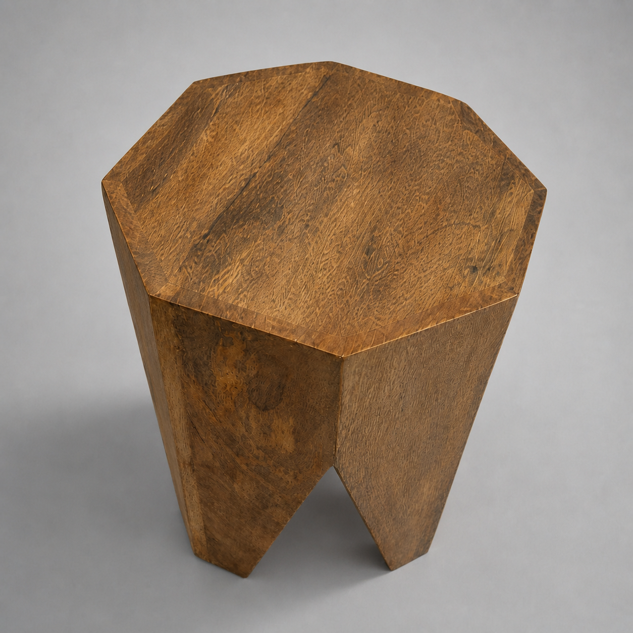 Solid Mango Wood Side Table | Retro Carved Coffee Table Stool