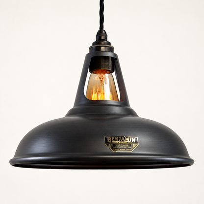 Cawston Pewter Grey Coolicon Lampshade Pendant Light *Factory Second* - 11 Inch