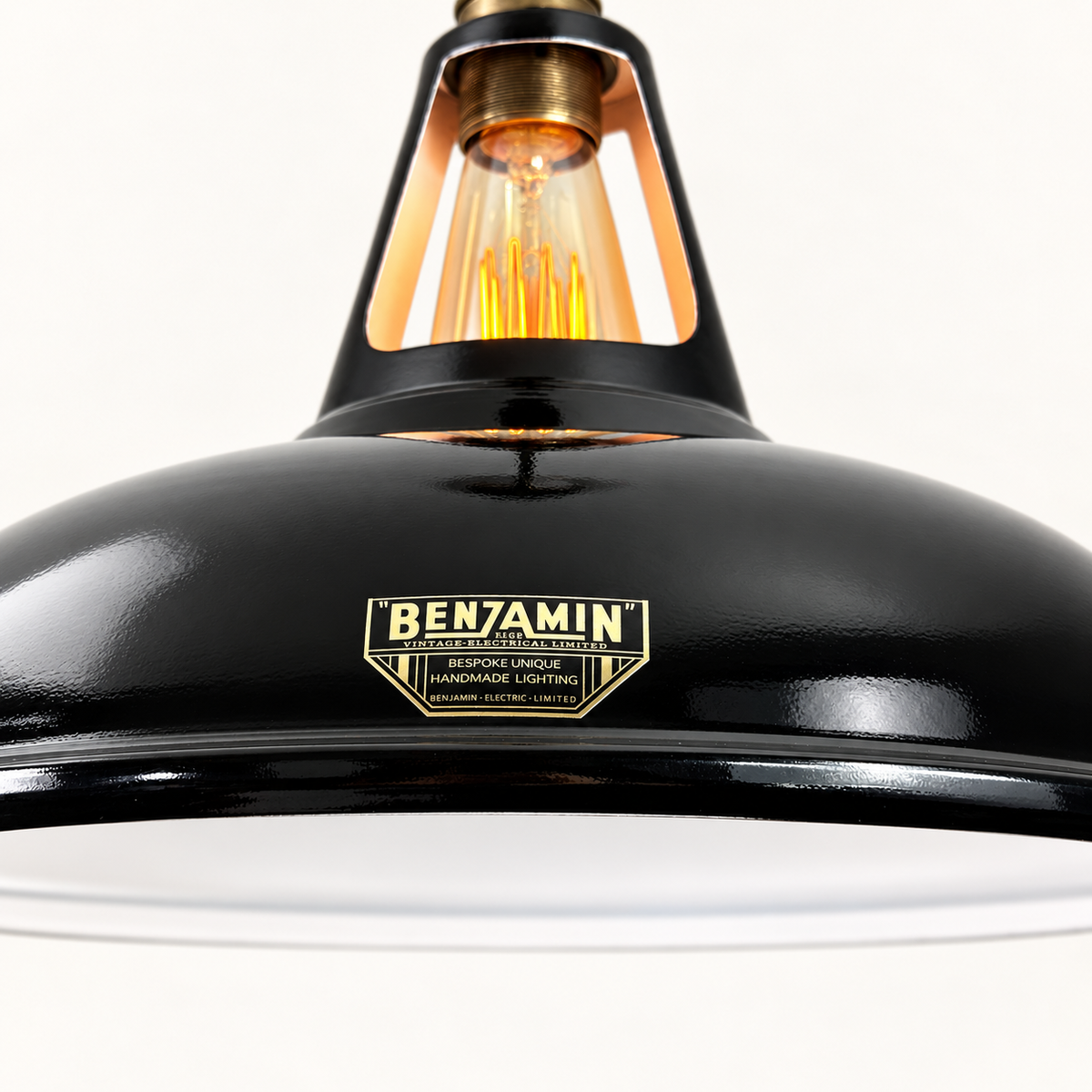 Cawston XL Midnight Black Coolicon Lampshade Pendant Light - 14 Inch
