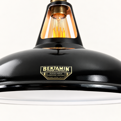 Cawston XL Midnight Black Coolicon Lampshade Pendant Light - 14 Inch