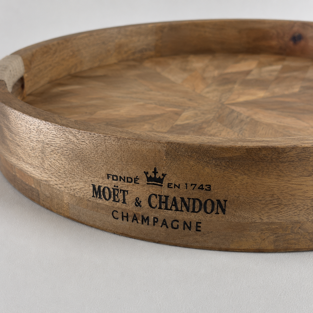 Moët & Chandon Large Round Wooden Champagne Serving Tray | 41cm