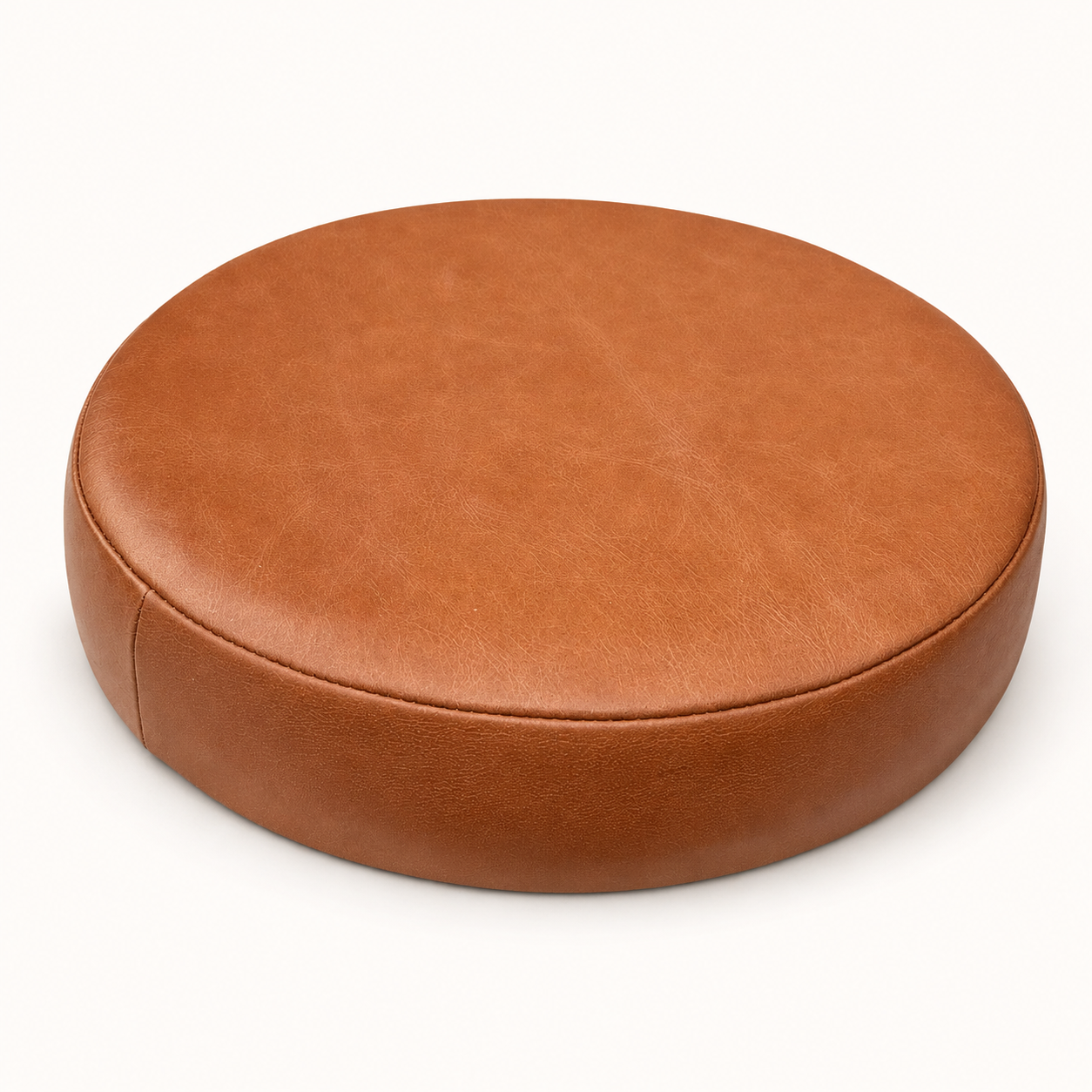 Tan Genuine Leather Round Replacement Stool Seat Pad - 31cm