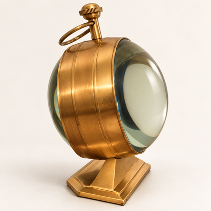 Magnifier Solid Brass Ships Table Clock