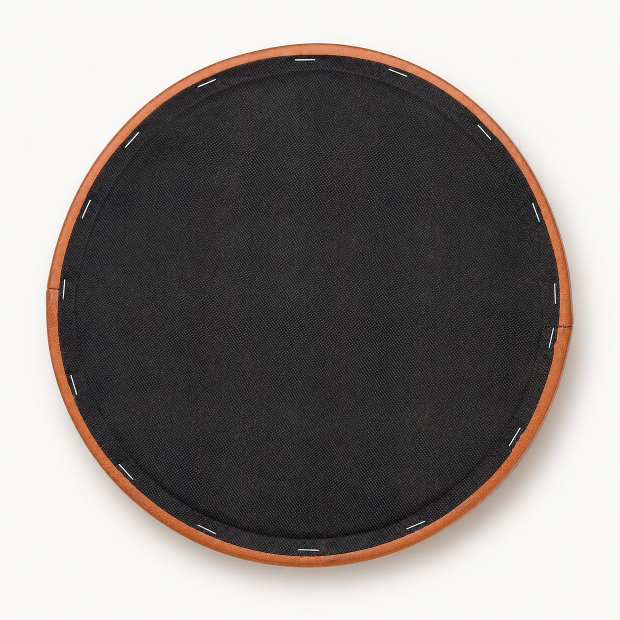 Tan Genuine Leather Round Replacement Stool Seat Pad - 31cm