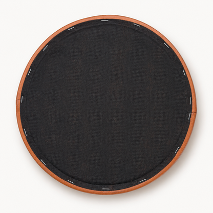 Tan Genuine Leather Round Replacement Stool Seat Pad - 31cm