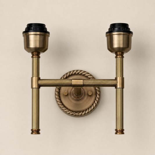 Felbrigg - Double Antique Brass Twin Wall Light Sconce