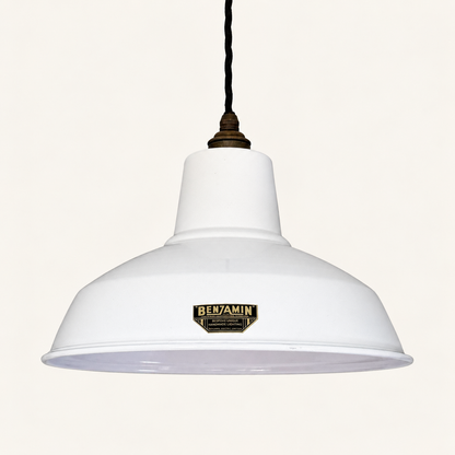Filby ~ Original White RLM Reflector Lampshade Pendant Set Light *Factory Second* ~ 12.5 Inch