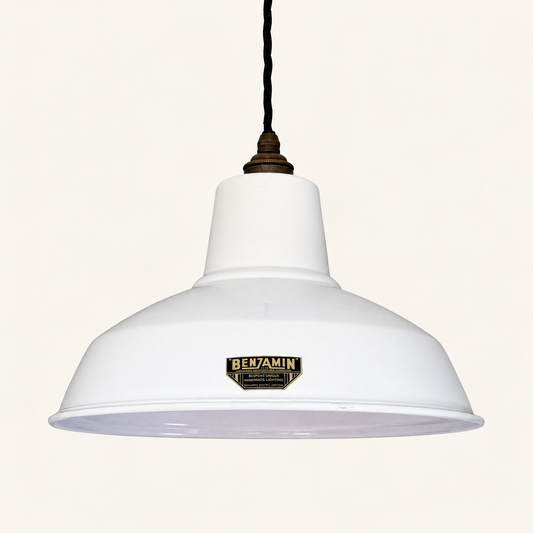 Filby ~ Original White RLM Reflector Lampshade Pendant Set Light *Factory Second* ~ 12.5 Inch