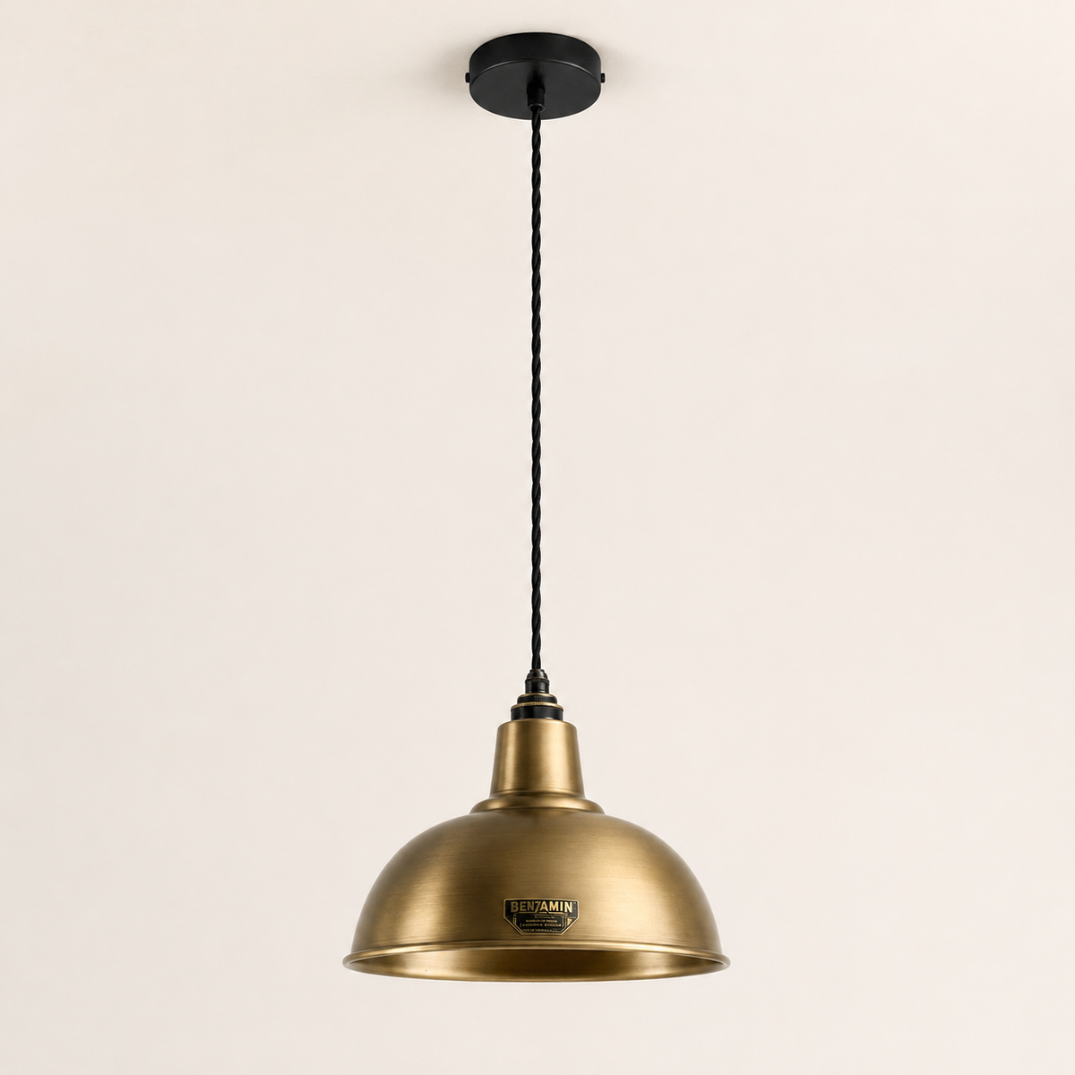 Salthouse Antique Brass Dome Shade Pendant Light - 10 Inch