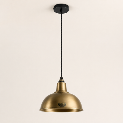 Salthouse Antique Brass Dome Shade Pendant Light - 10 Inch