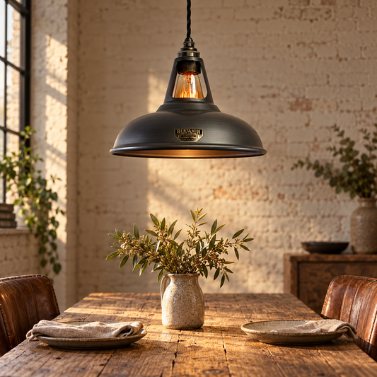 Cawston Pewter Grey Coolicon Lampshade Pendant Light - 11 Inch