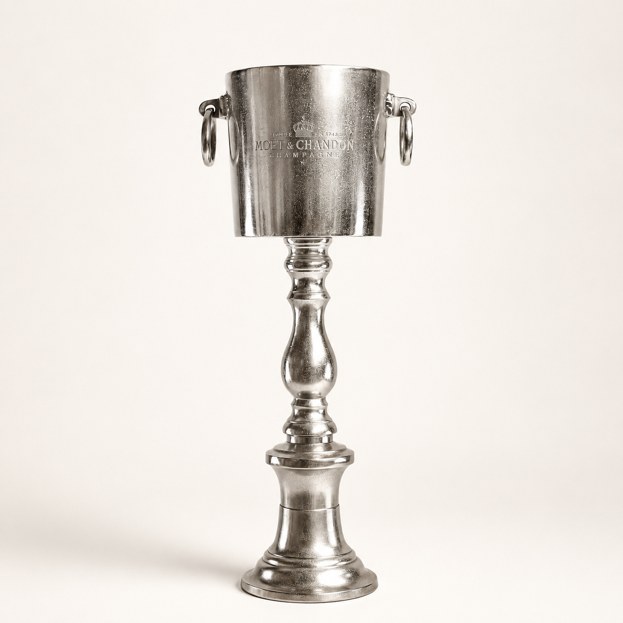 Moët & Chandon Floor Standing Champagne Ice Bucket | Raw Cast Aluminium Wine Cooler