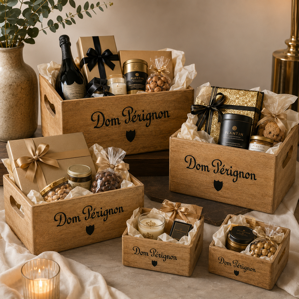 Dom Pérignon Style Wooden Champagne Storage Crates | Wood Display Boxes