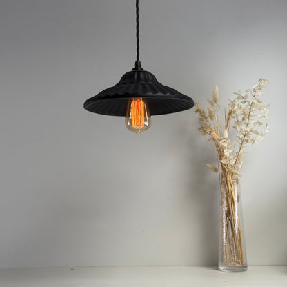 Lenwade - Matt Black Ceramic Shade Light Pendant Odette
