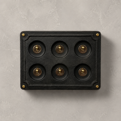 6 Gang 2 Way Black Zinc Cast Metal Conduit Light Switch