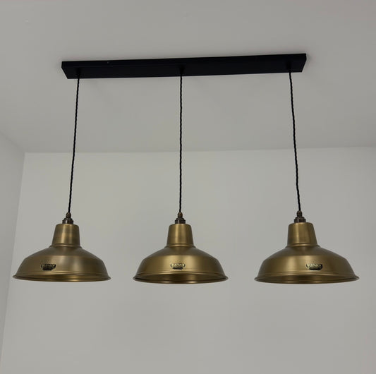 Filby 3 x Antique Brass Lampshade Wire Cluster Track Light