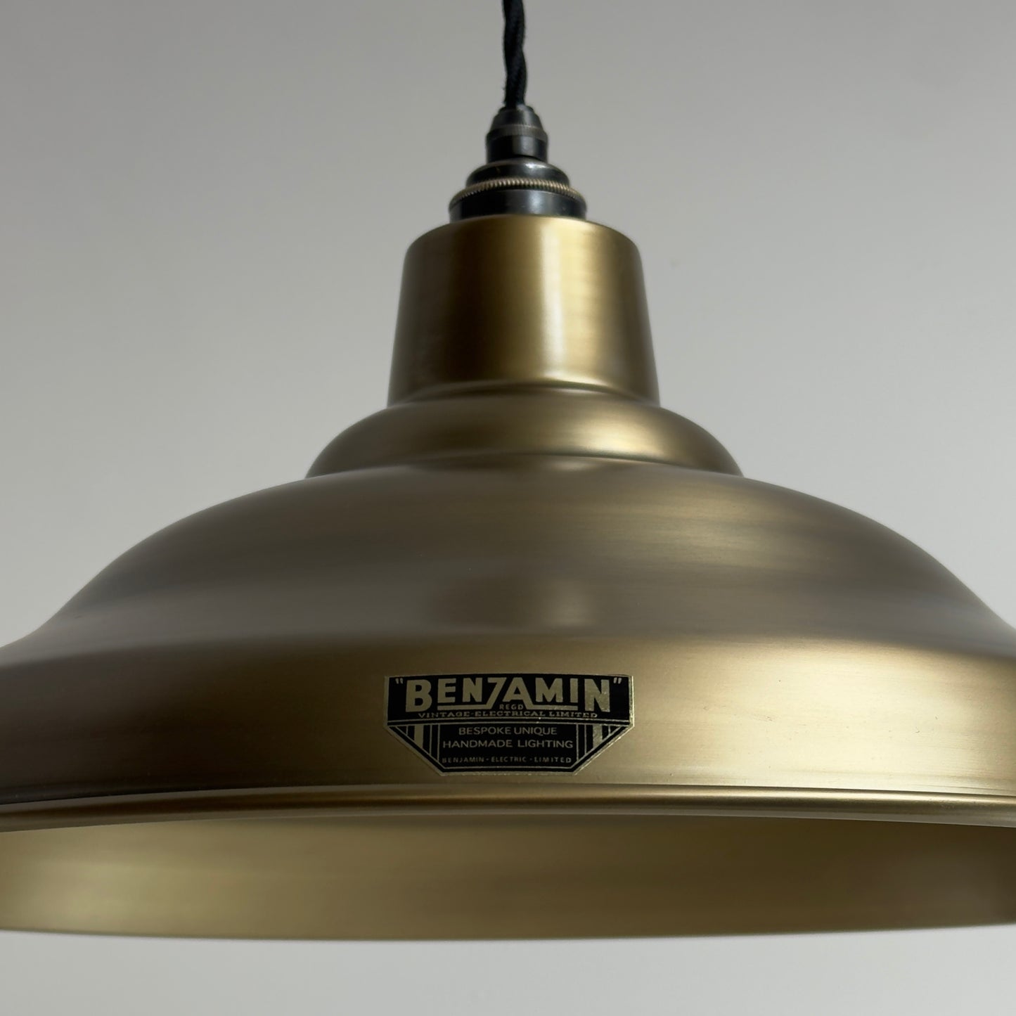 Bawsey - Antique Brass Industrial Pendant Light Factory Shade - 16 Inch