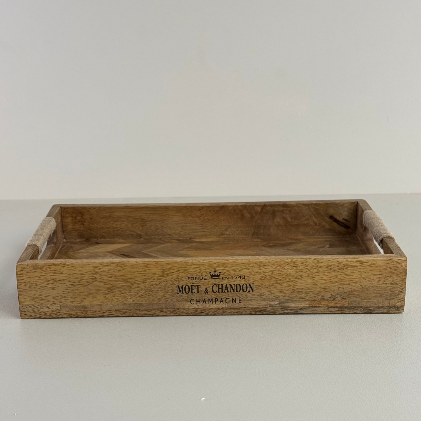Moët & Chandon Champagne Medium Serving Tray Natural Wooden Patchwork