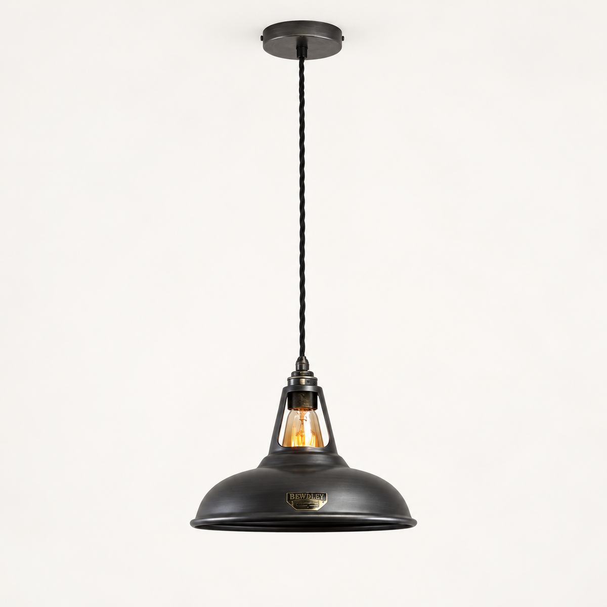 Cawston Pewter Grey Coolicon Lampshade Pendant Light *Factory Second* - 11 Inch