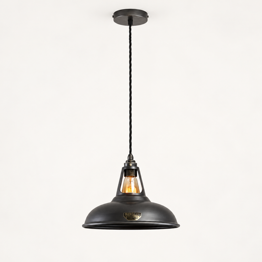 Cawston Pewter Grey Coolicon Lampshade Pendant Light - 11 Inch
