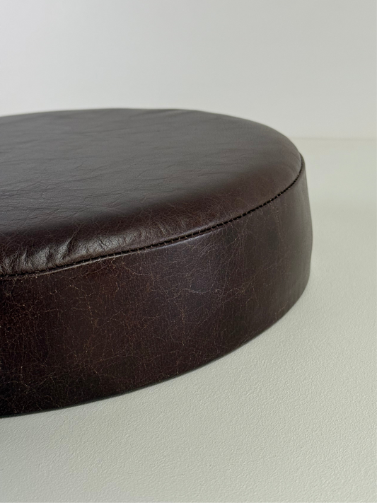 New Genuine Leather Vintage Brown Bar Stool Top Handmade | Vintage Style | Replacement Seat 12 Inch