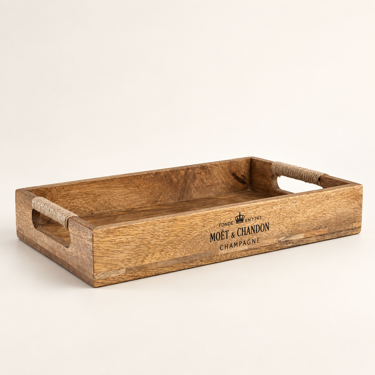 Moët & Chandon Champagne Serving Tray Wooden Patchwork - 35cm