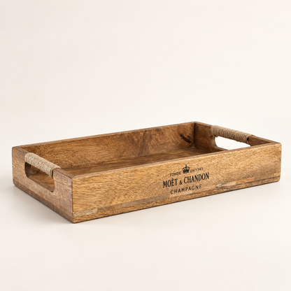 Moët & Chandon Champagne Serving Tray Wooden Patchwork - 35cm