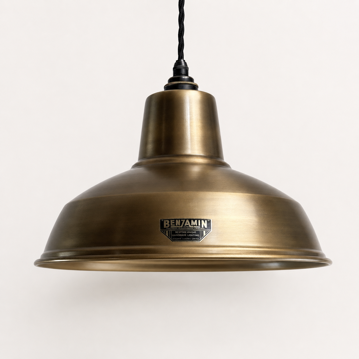 Filby Antique Brass RLM Lampshade Pendant Light - 12.5 Inch