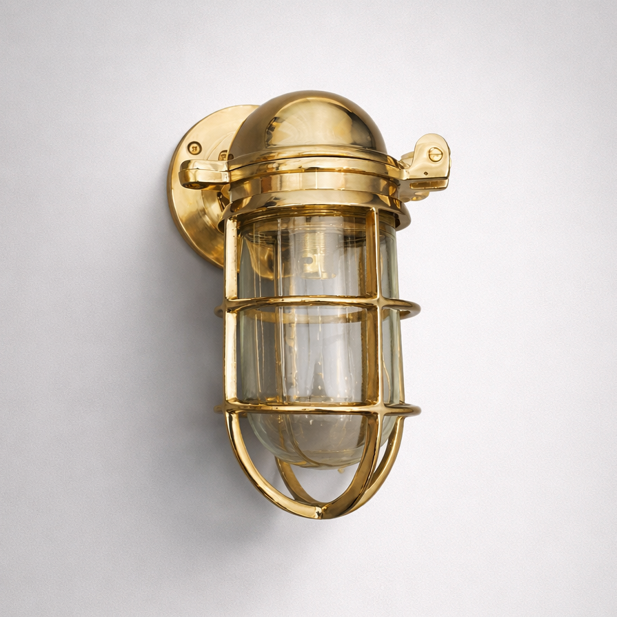 Happisburgh - Solid Brass Outdoor & Bathroom Wall Light - 10 Inch