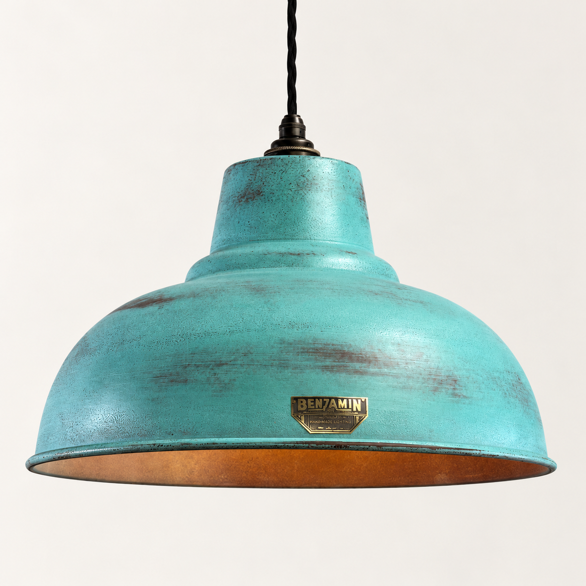 Salthouse XL Copper Verdigris Patina Lampshade Pendant Light - 14.5 Inch