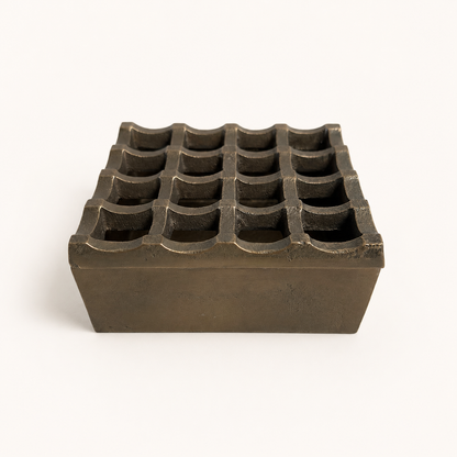 Antique Brass Large Ashtray | Heavy Cigar Holder