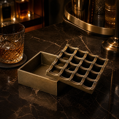 Antique Brass Cast Ashtray | Heavy Cigar & Cigarette Holder