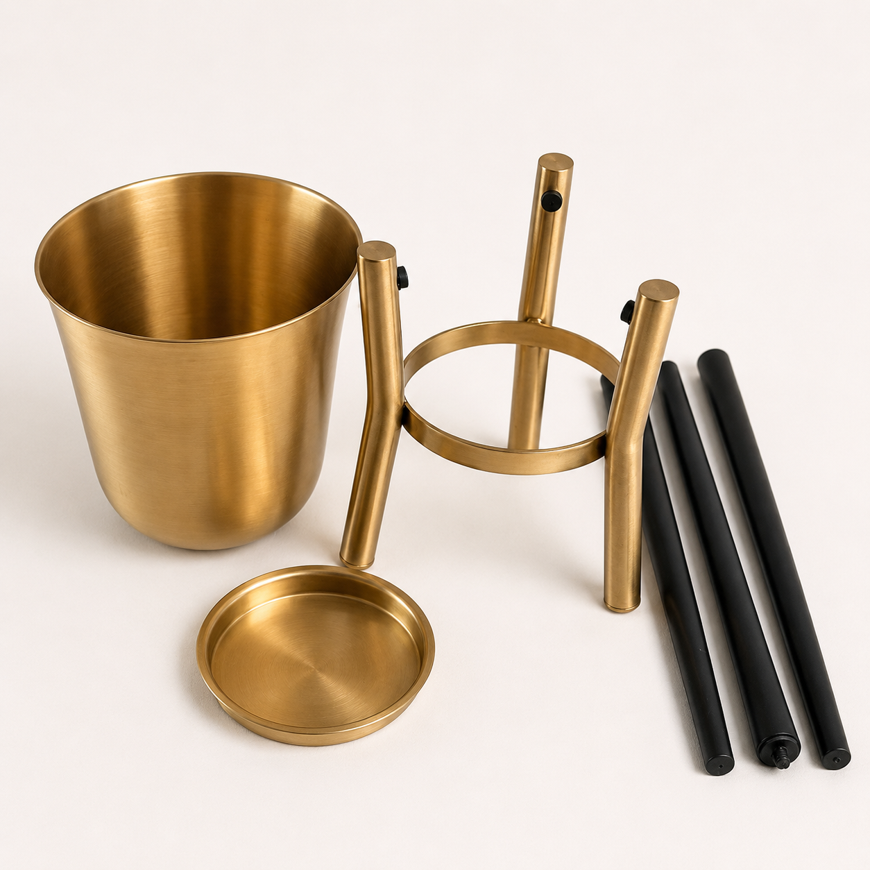 Rocket Antique Brass Tabletop & Floor Standing Champagne Cooler