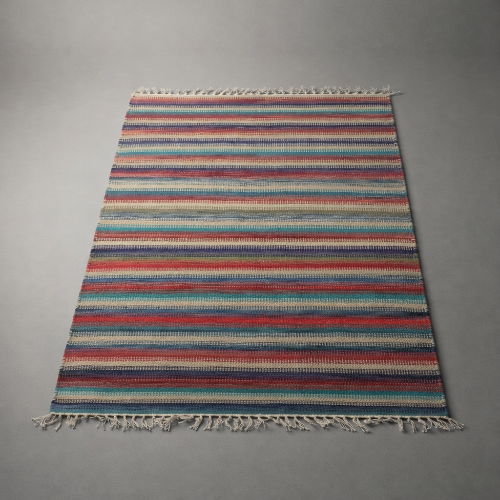 Hand Knotted Reversible Flat Weave Pure Wool Colourful Kilim Woollen Rug 3ft x 5ft
